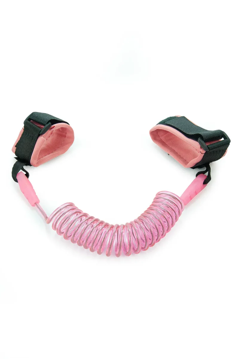 Hac Umre Çocuk Güvenlik Bilekliği Kayıp Önleyici Spiral Kordon - Pembe - 4