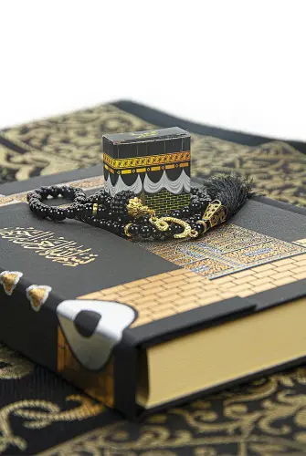 Hac Umre Mevlid Seti Kutulu - , Orta Boy Kuran, Kabe Kokusu ve İnci Tesbih - 4