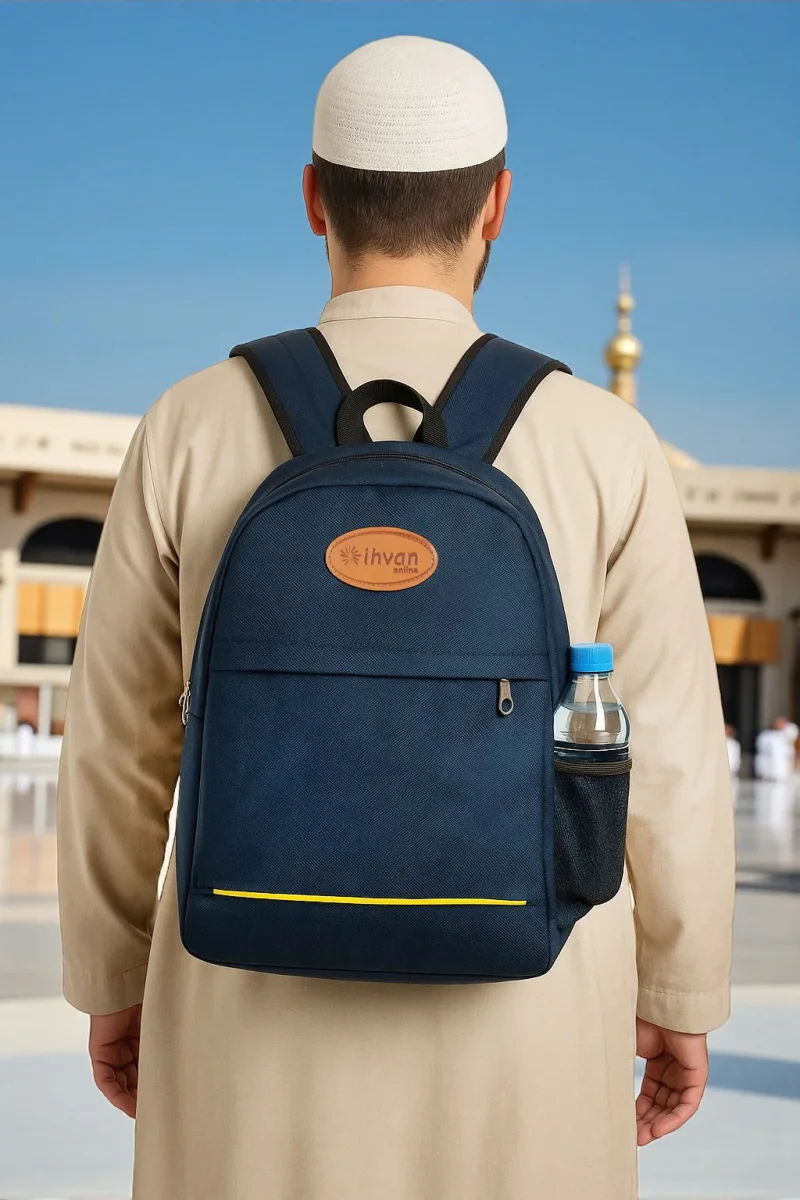 Hac Umre Seyahat Günlük Sırt Çantası - Su Geçirmez, Bölmeli, Komple Astarlı - Lacivert - 2