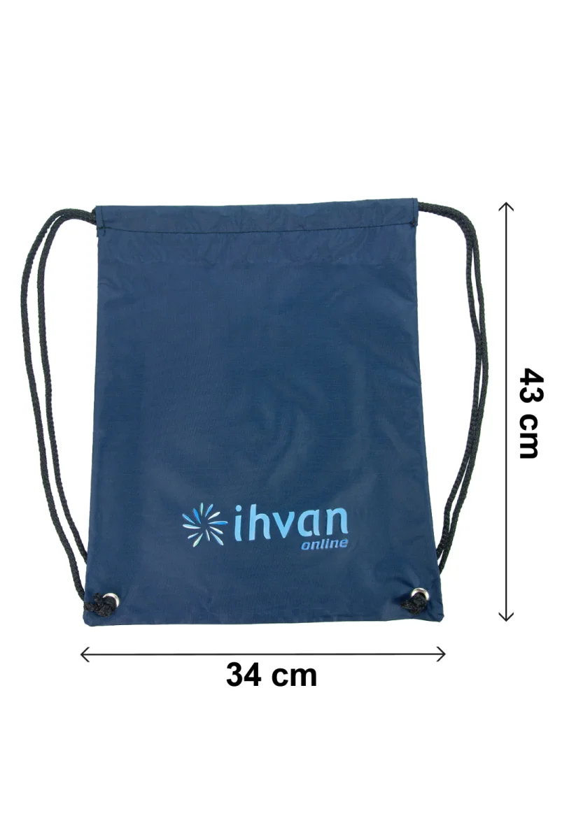 Hac Umre Terlik Çantası, Suya Dayanıklı, Büzmeli Ayarlanabilir Torba Sırt Çantası Lacivert - 3