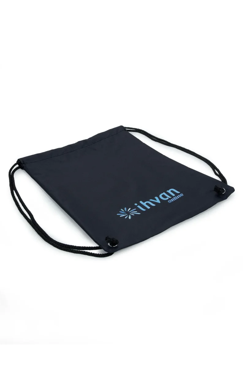 Hac Umre Terlik Çantası, Suya Dayanıklı, Büzmeli Ayarlanabilir Torba Sırt Çantası Siyah - 4