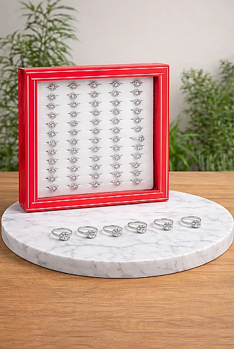 Hac Ve Umre Hediyelik Kız Çocuk Yüzüğü – Gümüş Renk - 60 Adet - 1