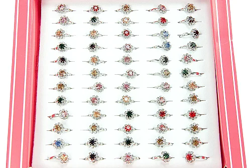 Hac Ve Umre Hediyelik Kız Çocuk Yüzüğü – Renkli Taşlı - 60 Adet - 3