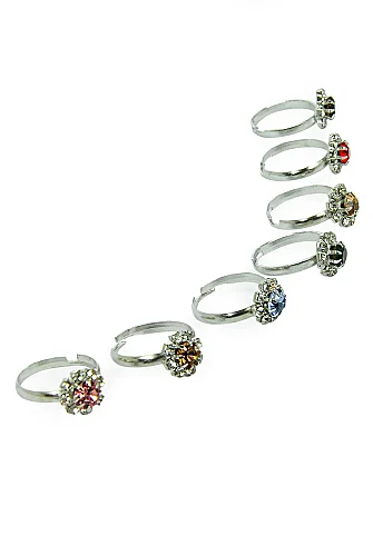 Hac Ve Umre Hediyelik Kız Çocuk Yüzüğü – Renkli Taşlı - 60 Adet - 5