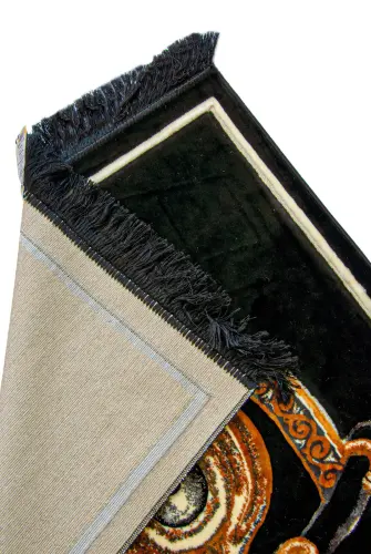 Hacerül Esved Desenli Seccade, Lüks Çeyizlik Kalın Kadife Namazlık - ihvanonline (1)