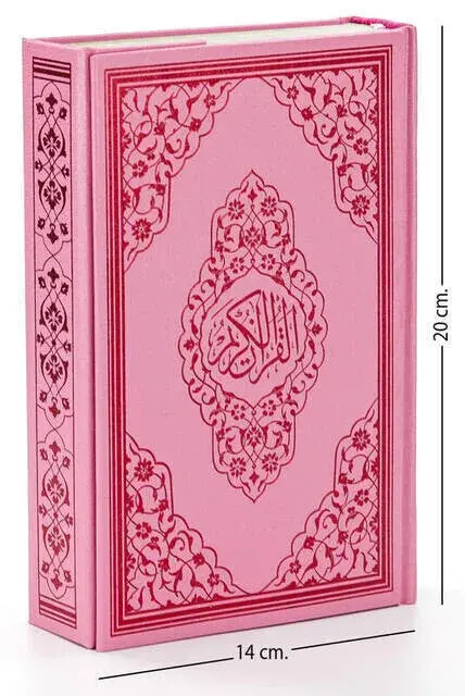 Hafız Boy Gül Desenli Renkli Kuranı Kerim (Pembe) - 9.1123 - 1