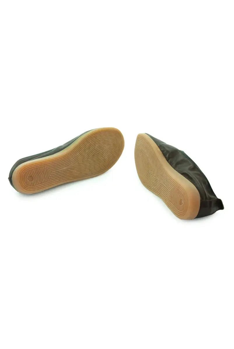 Hakiki Dana Derisi Hac Umre Tavaf Ayakkabısı Kauçuk Tabanlı Rahat ve Dayanıklı Dış Kullanıma Uygun Ayakkabı - Koyu Kahve - 7