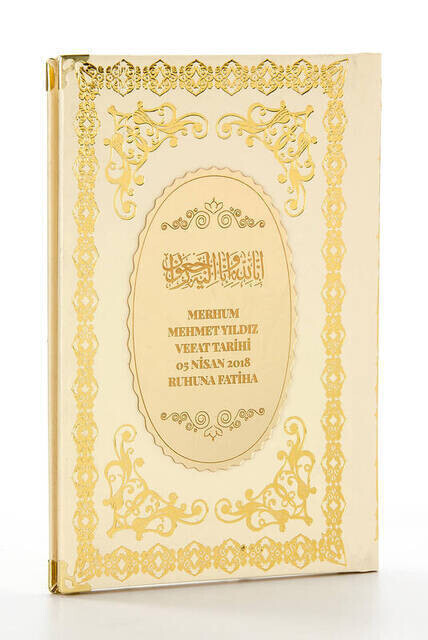 Hardlier Yasin Book - Name Special Plate - Medium Size - 176 Pages - Cream Color - Mevlid Gift