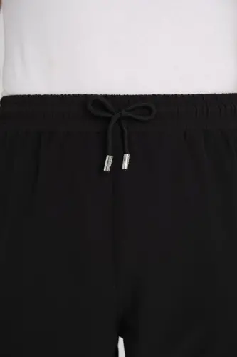 Haşema Desenli Fermuarlı Cepli Uzun Erkek Havuz ve Deniz Şortu 2420-25 Siyah Mavi - 6