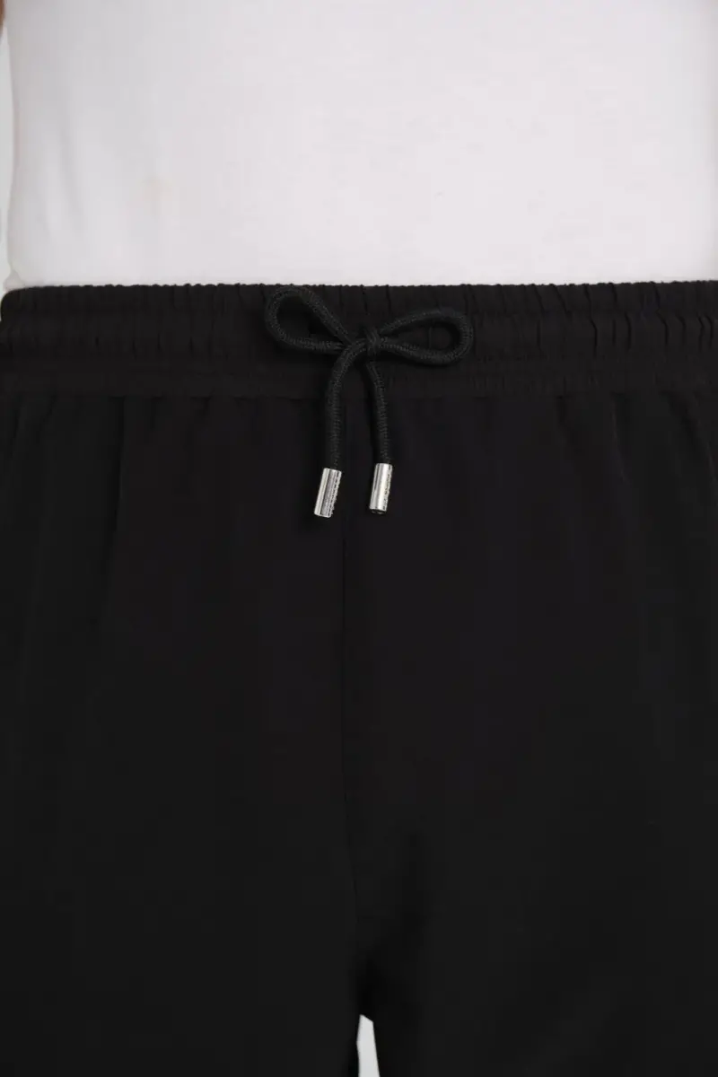 Haşema Desenli Fermuarlı Cepli Uzun Erkek Havuz ve Deniz Şortu 2420-25 Siyah Mavi - 6