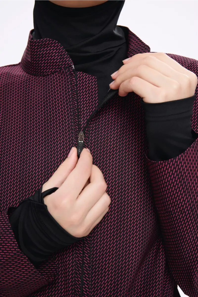 Haşema Esila 5 Parça Jileli Fermuarlı Tam Kapalı Tesettür Mayo Takımı 2934-25 Mor Siyah - 3