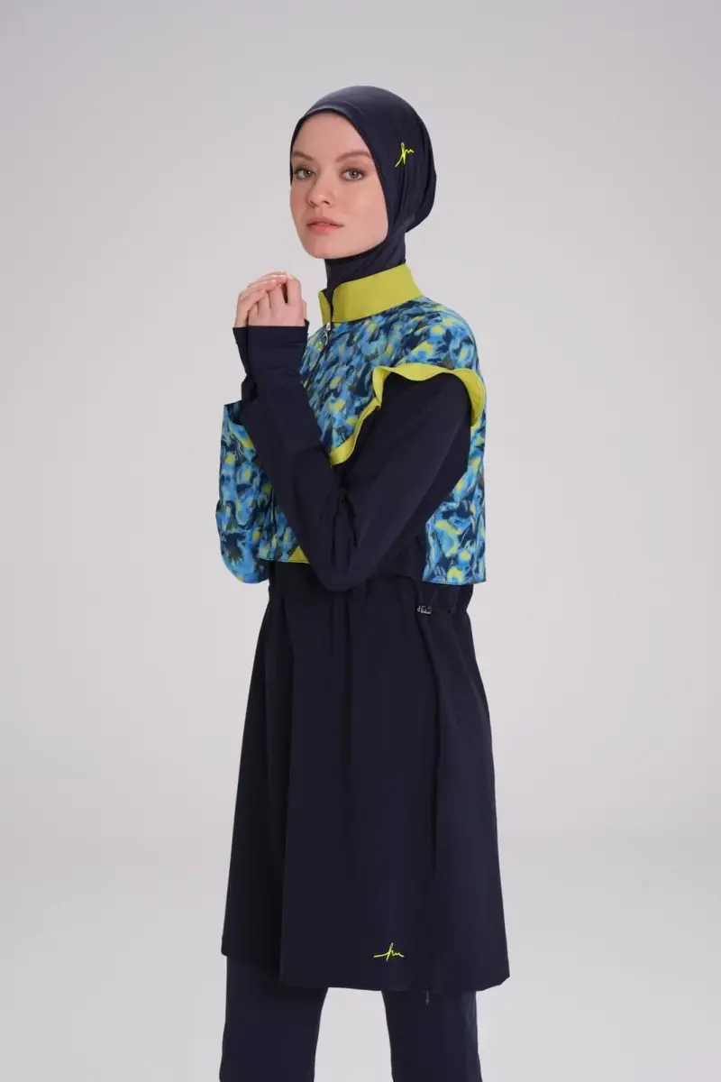 Haşema Esila Mia Jileli Tam Kapalı Tesettür Mayo Takımı HSM-3429 - 5