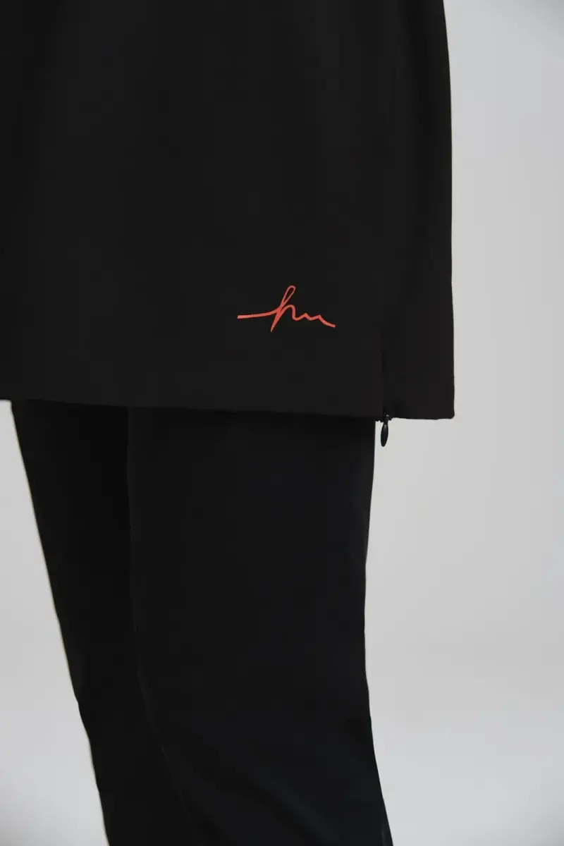 Haşema Esila HSM-2934-23 Turuncu Siyah Jileli Tam Tesettür Mayo - 8