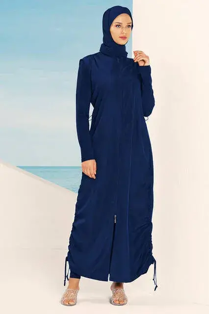 Haşema H-6021 Sine Lacivert Tam Kapalı Mayo - 1