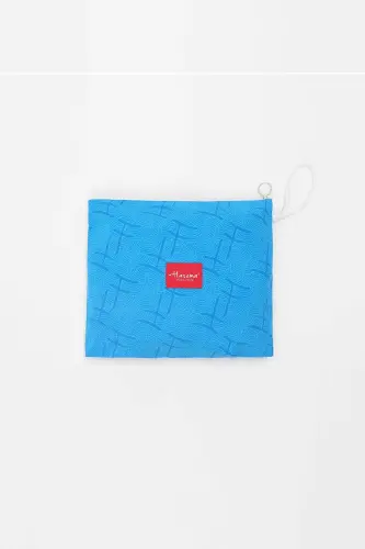 Haşema Esila Monogram Desenli 5 Parça Tam Tesettür Mayo Takımı Hızlı Kuruyan Mayo HSM-2934-08 Mavi Lacivert - 10