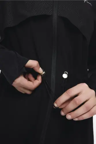 Haşema Performans Serisi Hızlı Kuruyan Esnek Dokuma 6 Parça Tam Tesettür Mayo Takımı 2020-25 Siyah - 9