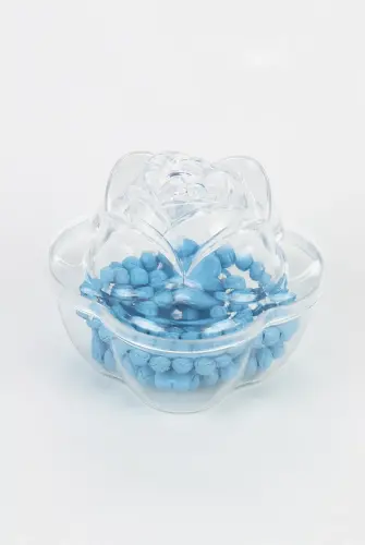 Heart Pattern Rose Scented Rosary with Rose Box - Blue - İhvan (1)