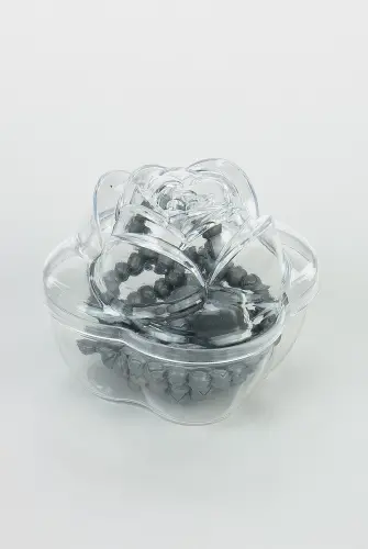 Heart Pattern Rose Scented Rosary with Rose Box - Gray - İhvan (1)