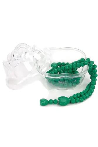 Heart Pattern Rose Scented Rosary with Rose Box - Green - 3