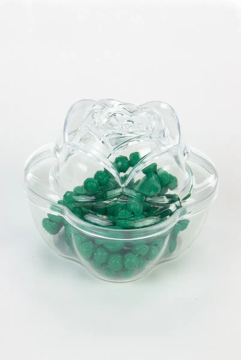 Heart Pattern Rose Scented Rosary with Rose Box - Green - 2