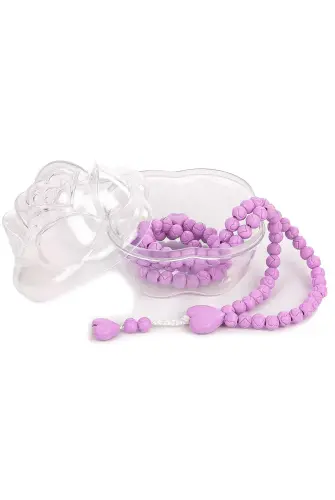 Heart Pattern Rose Scented Rosary with Rose Box - Lilac - İhvan (1)