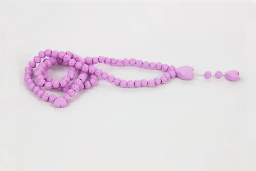 Heart Pattern Rose Scented Rosary with Rose Box - Lilac - 3
