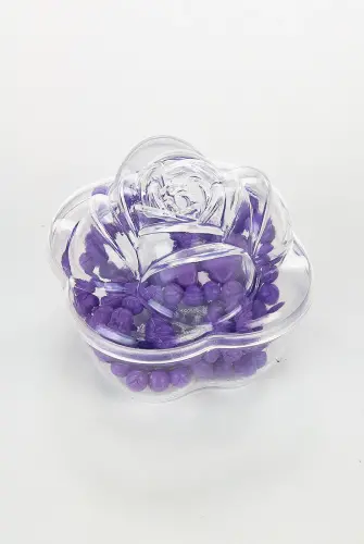 Heart Pattern Rose Scented Rosary with Rose Box - Purple - 3