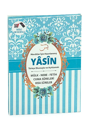 Hediyelik 3'lü İsme Özel Çantalı ve Tesbihli Çanta Boy Yasin Kitabı Mevlüt Seti - Mavi - 5
