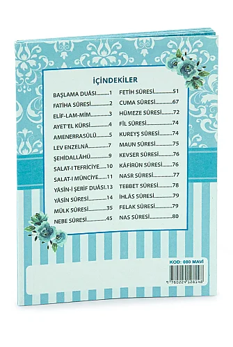 Hediyelik 3'lü İsme Özel Çantalı ve Tesbihli Çanta Boy Yasin Kitabı Mevlüt Seti - Mavi - 6