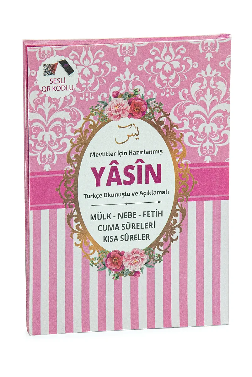 Hediyelik 3'lü İsme Özel Çantalı ve Tesbihli Çanta Boy Yasin Kitabı Mevlüt Seti - Pembe - 5