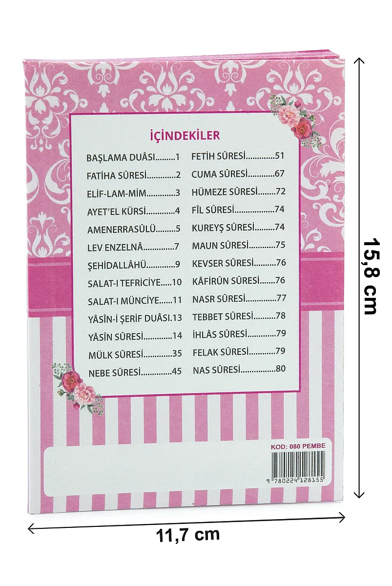 Hediyelik 3'lü İsme Özel Çantalı ve Tesbihli Çanta Boy Yasin Kitabı Mevlüt Seti - Pembe - 7