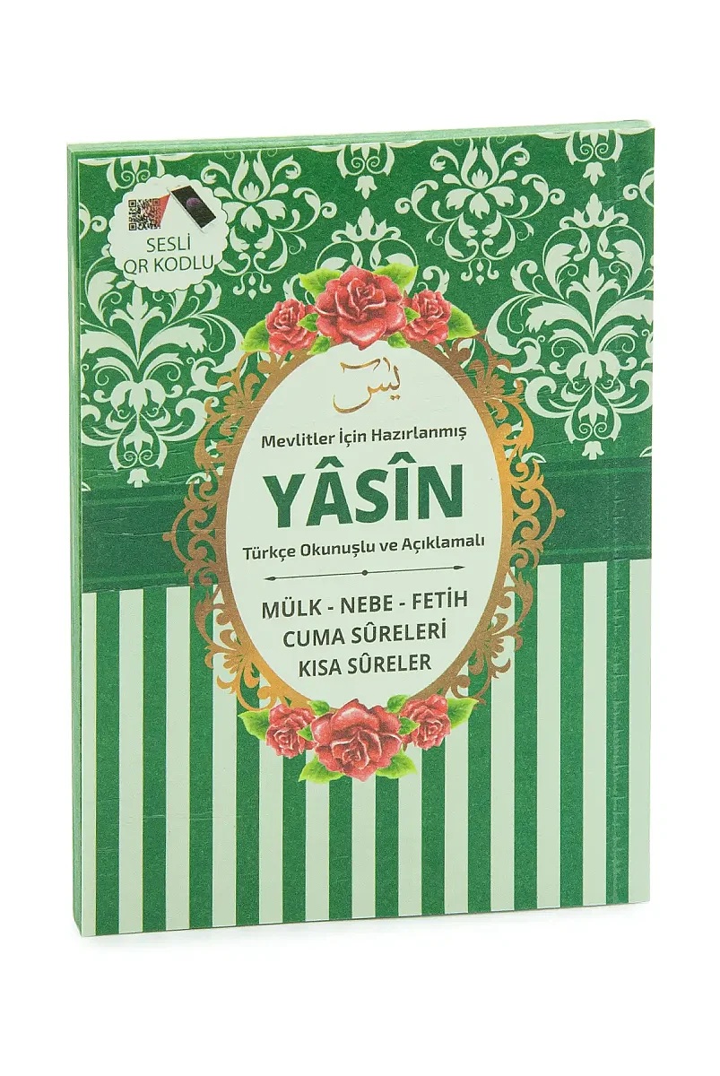 Hediyelik 3'lü İsme Özel Çantalı ve Tesbihli Çanta Boy Yasin Kitabı Mevlüt Seti - Yeşil - 5