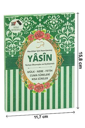 Hediyelik 3'lü İsme Özel Çantalı ve Tesbihli Çanta Boy Yasin Kitabı Mevlüt Seti - Yeşil - 6