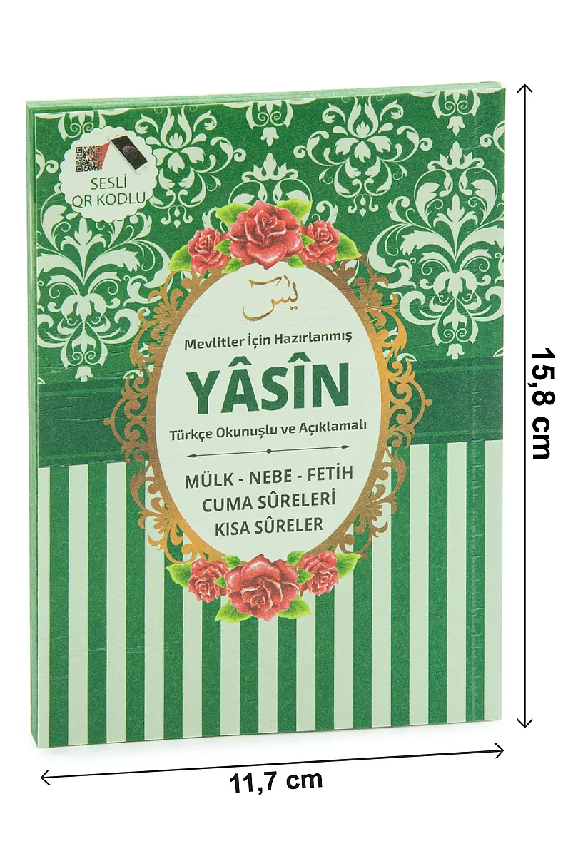 Hediyelik 3'lü İsme Özel Çantalı ve Tesbihli Çanta Boy Yasin Kitabı Mevlüt Seti - Yeşil - 6