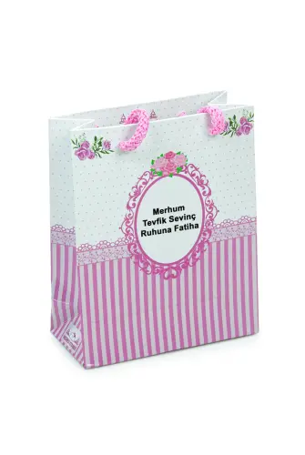 Hediyelik 3'lü Mevlüt Seti İsme Özel Etiketli Çantalı Tesbihli, 80 Sayfa Yasin Kitabı - Pembe - ihvanonline (1)