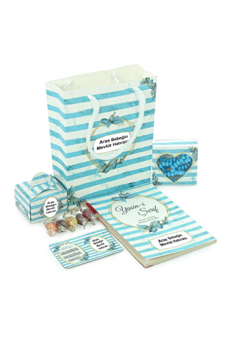 Hediyelik 5'li Mevlüt Seti İsme Özel Çantalı Tesbihli Yasin Kitabı - Mavi - ihvanonline (1)