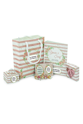 Hediyelik 5'li Mevlüt Seti İsme Özel Çantalı Tesbihli Yasin Kitabı - Pembe - ihvanonline