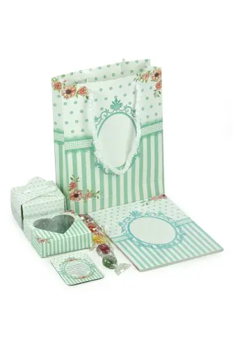 Hediyelik 5'li Mevlüt Seti İsme Özel Etiketli Çantalı Tesbihli, Magnetli, Yasin Kitabı - Yeşil - ihvanonline (1)