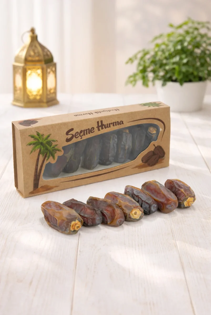 Hediyelik 7 li Özel Kutulu Hurma, İftarlık İkramlık Medine Mebrum Hurması - 1