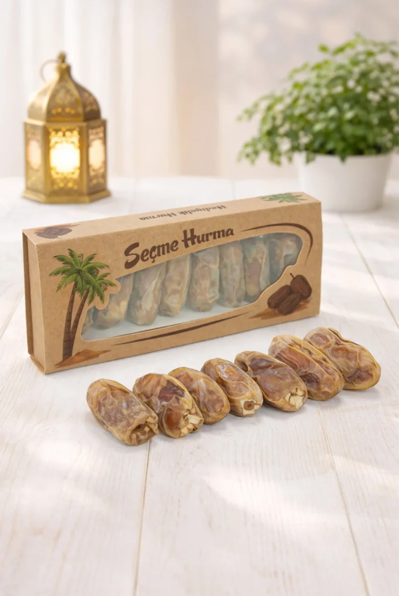 Hediyelik 7 li Özel Kutulu Hurma, İftarlık İkramlık Medine Sugai Hurması - 1
