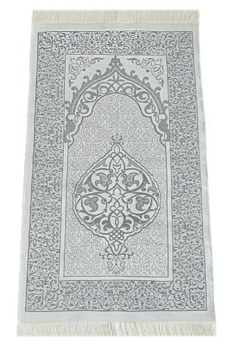 Hediyelik İsme Özel Tesbihli Seccade Seti Gri - 7