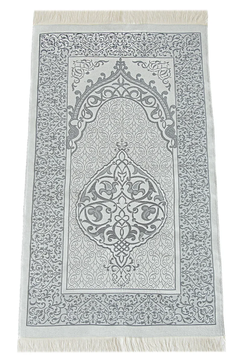 Hediyelik İsme Özel Tesbihli Seccade Seti Gri - 7