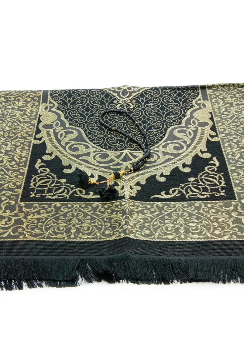 Hediyelik İsme Özel Tesbihli Seccade Seti Siyah - 6