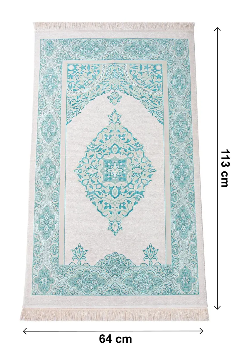 Hediyelik Kişiye Özel İsimli Seccade Seti - Yasin Kitabı, Tesbih, Zikirmatik, Esans - Mavi - 3