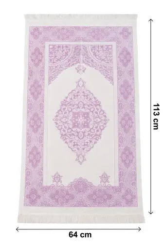 Hediyelik Kişiye Özel İsimli Seccade Seti - Yasin Kitabı, Tesbih, Zikirmatik, Esans - Mor - 3