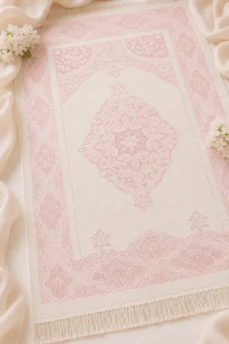 Hediyelik Kişiye Özel İsimli Seccade Seti - Yasin Kitabı, Tesbih, Zikirmatik, Esans - Pembe - 7