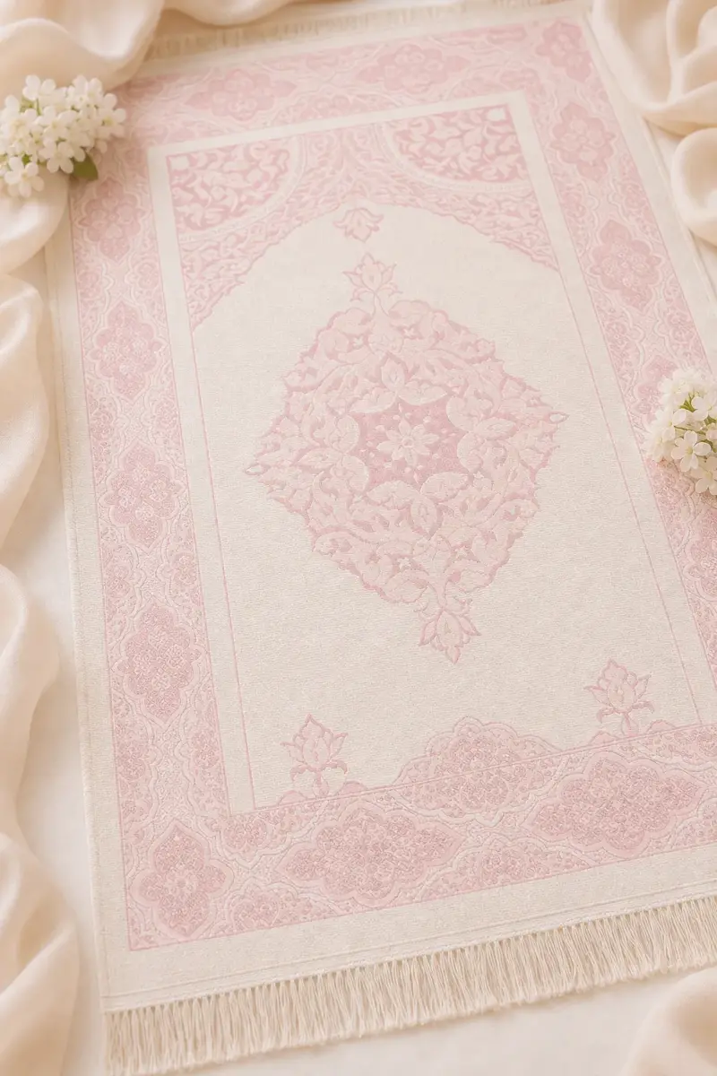 Hediyelik Kişiye Özel İsimli Seccade Seti - Yasin Kitabı, Tesbih, Zikirmatik, Esans - Pembe - 7