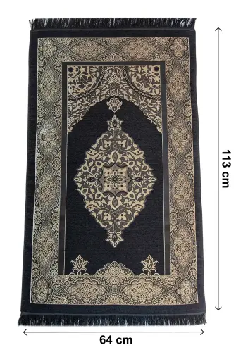 Hediyelik Kişiye Özel İsimli Seccade Seti - Yasin Kitabı, Tesbih, Zikirmatik, Esans - Siyah - 3