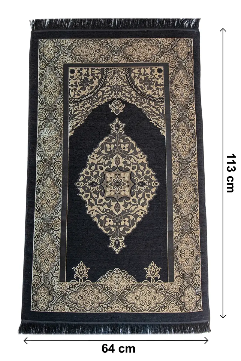 Hediyelik Kişiye Özel İsimli Seccade Seti - Yasin Kitabı, Tesbih, Zikirmatik, Esans - Siyah - 3