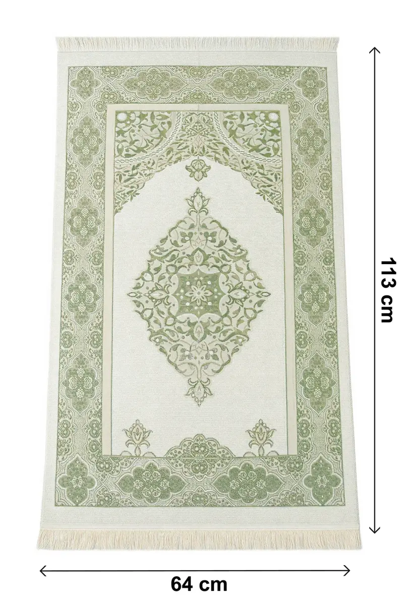 Hediyelik Kişiye Özel İsimli Seccade Seti - Yasin Kitabı, Tesbih, Zikirmatik, Esans - Yeşil - 3